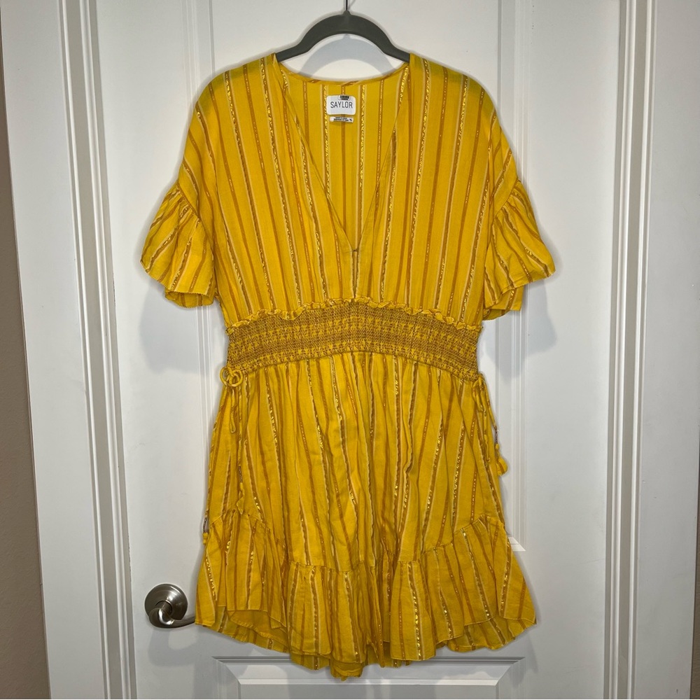Saylor Adrianne Ruffle-Sleeve Mini Dress - Picture 4 of 9